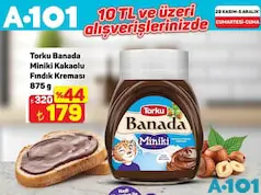 TORKU BANADA MİNİKİ KAKAOLU FINDIK KREMASI 875 G fiyat ve kampanya bilgisi